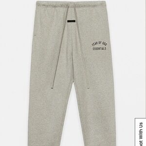 Fear of God Essentials Dark Heather Oatmeal Classic Sweatpants - Size XL